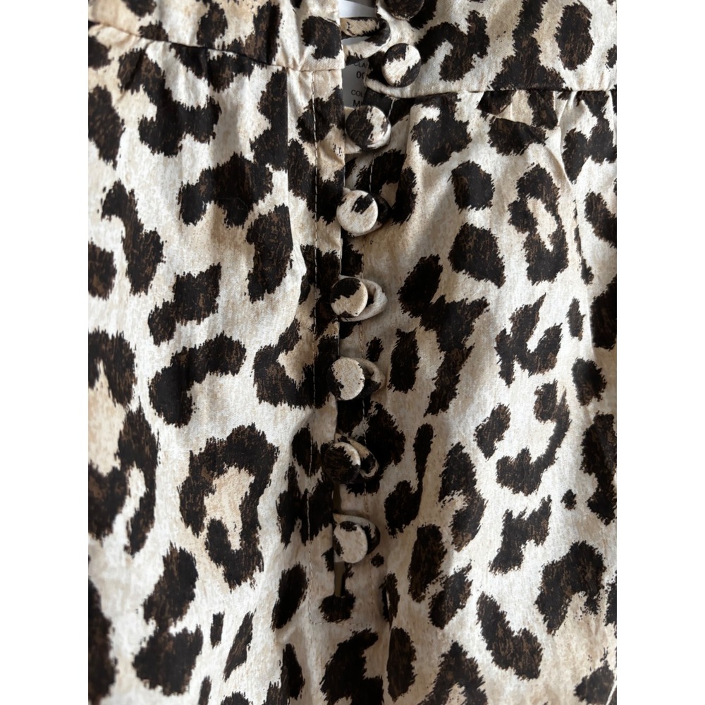 NWT J.Crew Leopard Print Tunic Blouse XXS Oversized Cotton Preppy (fits a small) - Picture 7 of 12